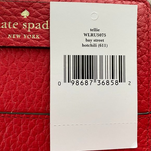 KATE SPADE Bay Street Small Rachelle Satchel and Tellie Wallet in HOT CHILI - Picture 11 of 15